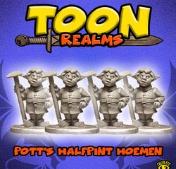 Pott’s Halfpint Hoemen - Toon Realms Miniatures - Lucid Eye Publications
