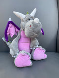 Light grey dragon with pink wings and pink accents 32CM