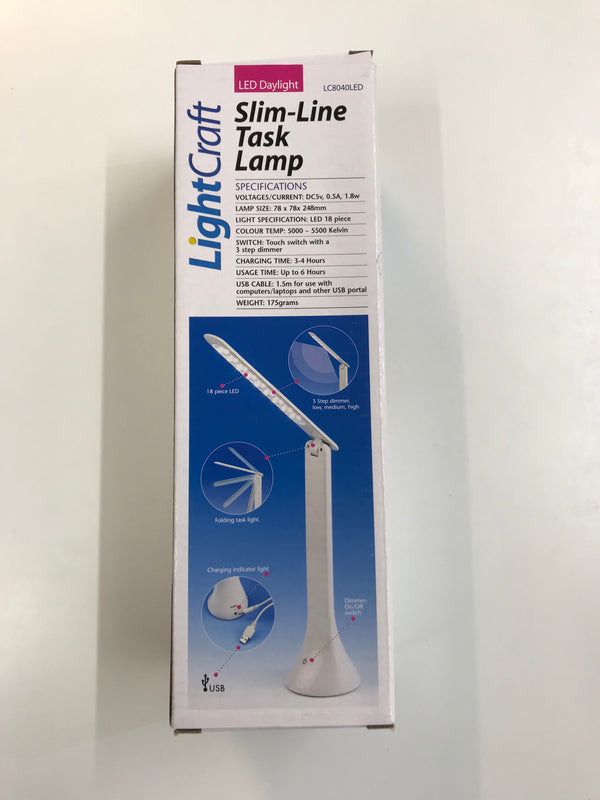Slim line task lamp light