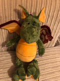 Green Dragon with burgundy wings and yellow accents 32CM