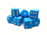 Light Blue D6- 10 x 16mm Six sided dice  (16BD6A)