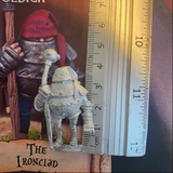 The Ironclad by Northumbrian Tin Solider is an old school style metal miniature, shown with a ruler