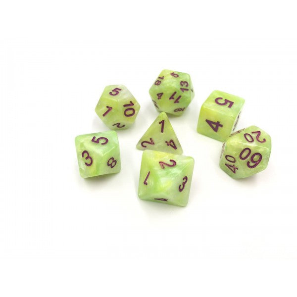 HD Marble Dice Set D20 Poly Dice - Meadowstone 