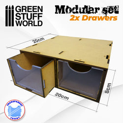 Paint Rack Modular Set 2x Drawers -2169- Green Stuff World