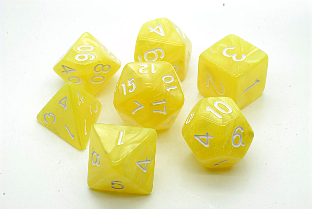 Pearl D20 Poly Dice set -Bright Yellow