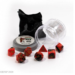 19053 Red & Black Dual  Pizza Dungeon Dice - Reaper Dice