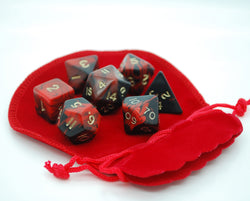 small red dice bag