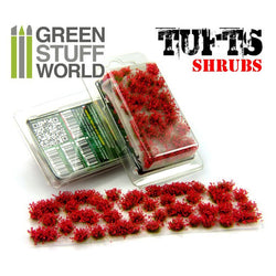 red tuft shrubs