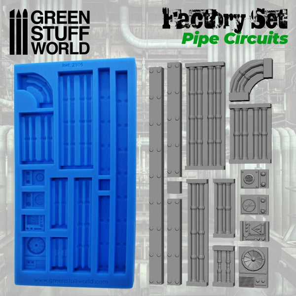 Silicone Moulds - Pipe Circuits (Green Stuff World 2105)