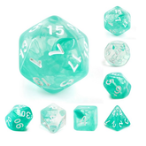 Storm Teal Lake RPG D20 dice set...