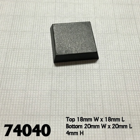 74040: 20mm Square Plastic Flat Top Base (25)