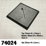 74024: 40mm Square Plastic Base (10)