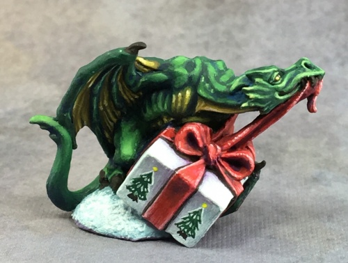 Reaper 01593 - 12 Days of Reaper - Wrapping Dragon by Julie Guthrie: www.mightylancergames.co.uk