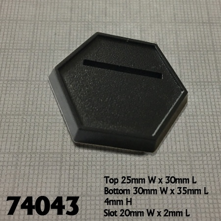 74043: 1 Inch Black Slotted Hex Gaming Base (20)