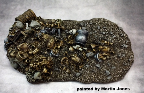 4026: Treasure Hoard Vignette Base(resin base) by Patrick Keith Cast in gray resin.