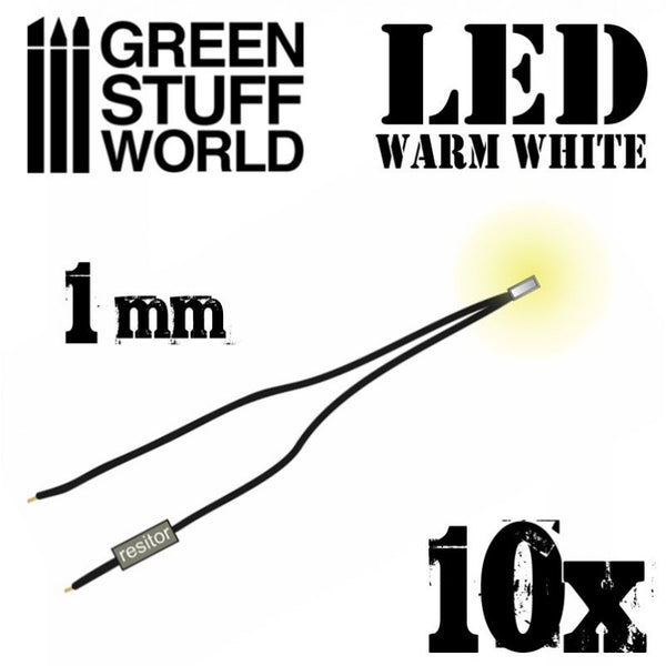 Warm White LED Lights - 1mm -1382- Green Stuff World