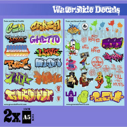 Waterslide Decals - Train and Graffiti Mix- green stuff world mighty lancer games