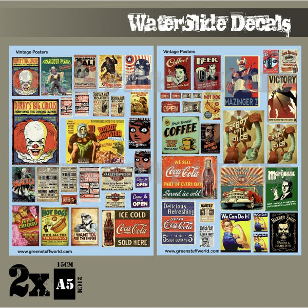 Waterslide Decals - Vintage Posters-Green Stuff World - 2010